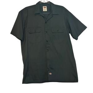 Dickie's Gray Button Up Work Shirt M